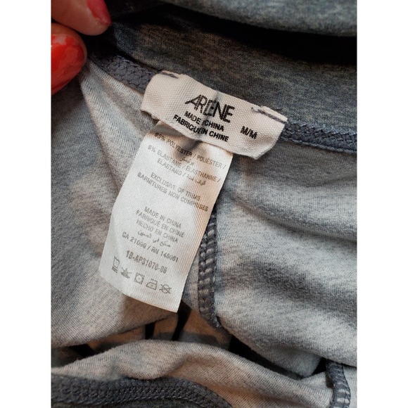 Lot Of 2 Ardene Activewear Leggings Women Medium Black Gray Polyester Skinny Leg - Picture 7 of 13